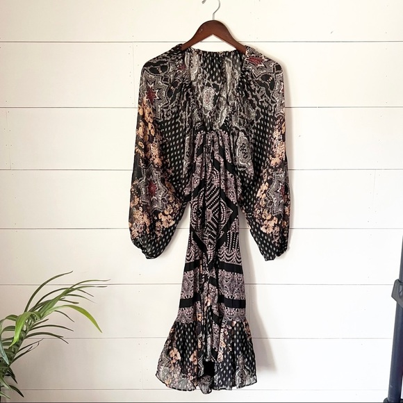 Free People Seven Wonders Black and Pink Floral Mini Dress - Picture 4 of 11